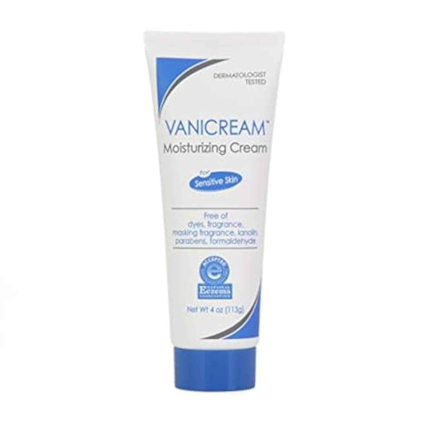 Crema hidratante Vanicream para la piel | Para pieles sensibles | Alivia la piel roja, irritada, agrietada o con picazón | Probado por dermatólogos | Sin fragancias ni parabenos | 4 onzas