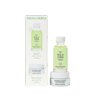 Youth To The People Daily Skin Health Cleanser Giftset For Pores + Oiliness | 2pc Travel Skincare Set - Superfood Hydrating Kale + Spinach Face Wash, Superfood Air-Whip Facial Moisturizer, All Skin Types