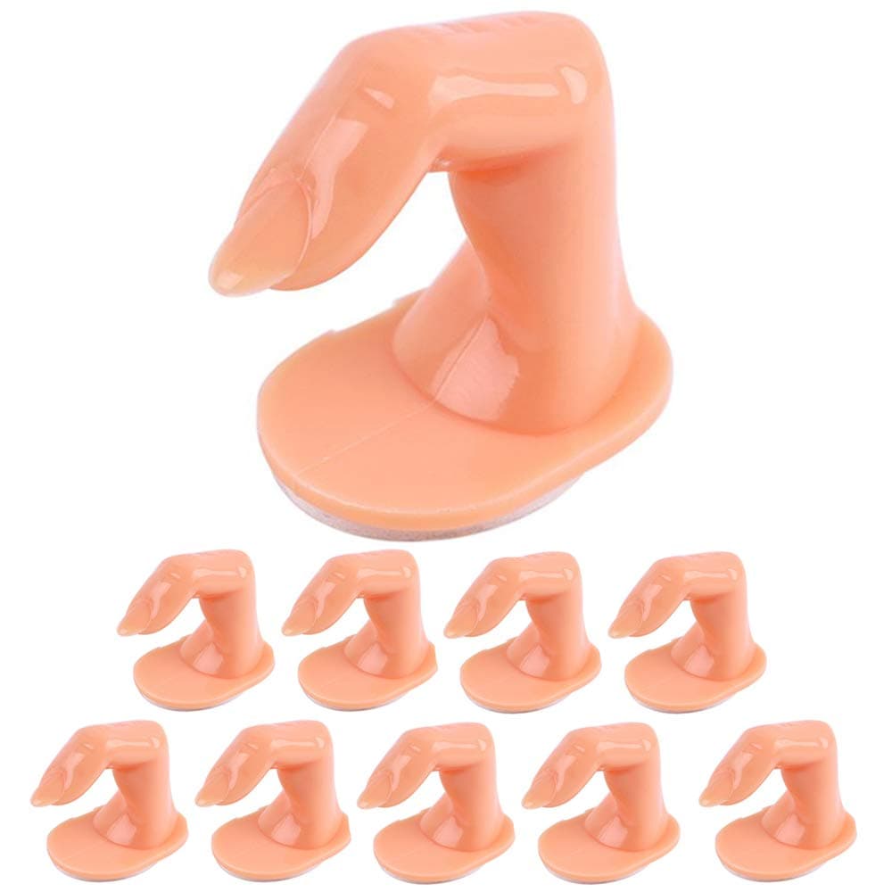 Practique el arte de las uñas con los dedos Practique los dedos falsos de plástico con uñas para las herramientas de decoración de la exhibición del entrenamiento del arte de las uñas (10 piezas)