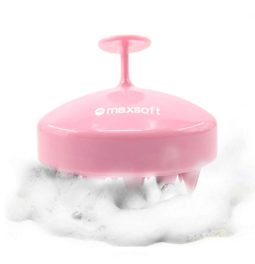 Cepillo de champú masajeador para el cuero cabelludo Maxsoft, cepillo para el cuidado del cuero cabelludo (rosa)