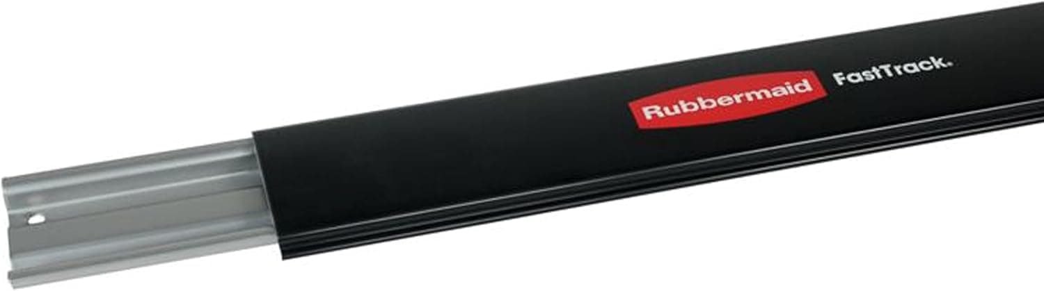 Rubbermaid FastTrack Sistema de organización y almacenamiento montado en la pared Riel de 48" Soporta hasta 1750 libras Negro Organización del hogar/garaje para herramientas de jardín/equipo deportivo/escaleras