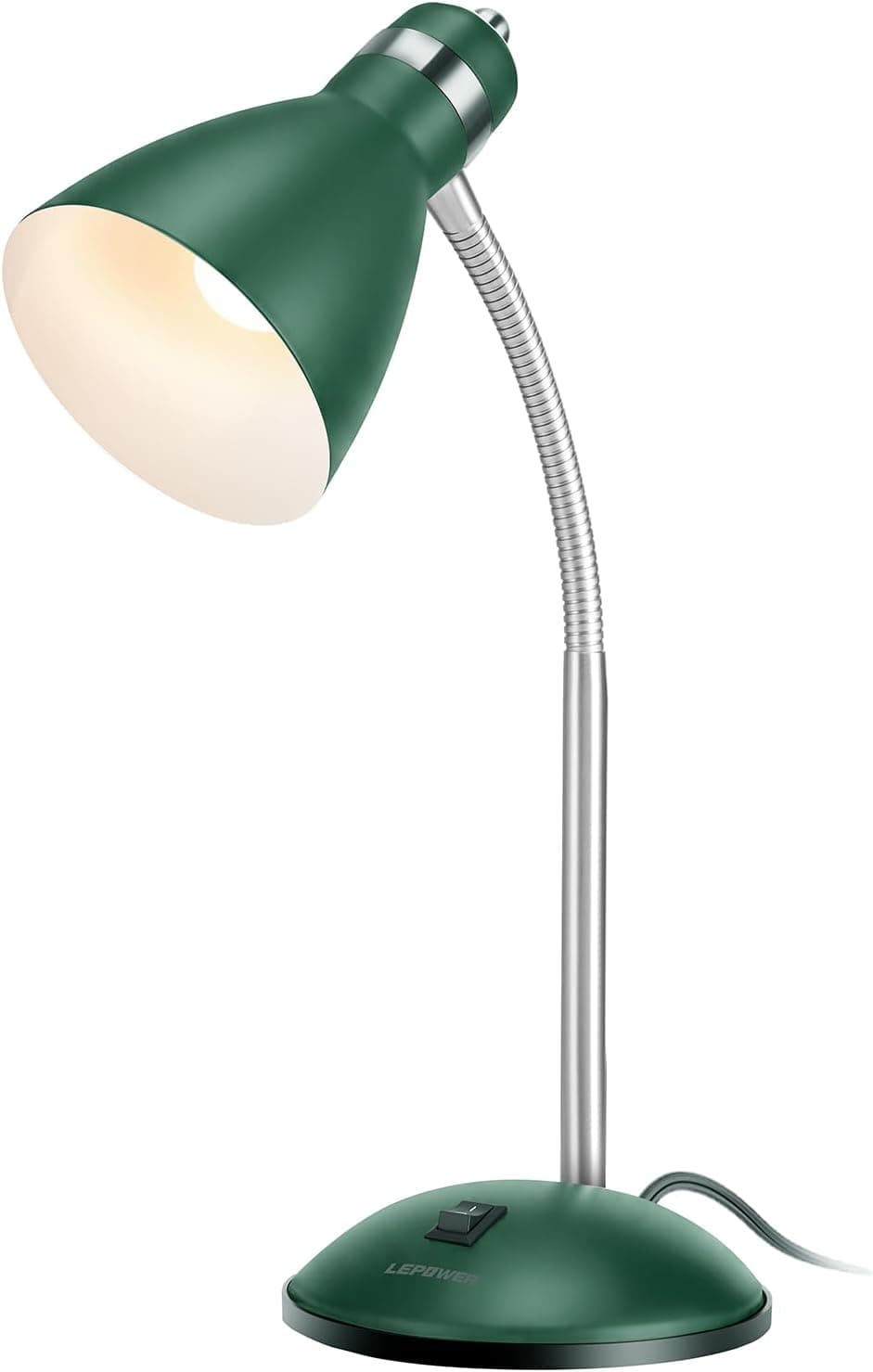 Lámpara de escritorio de metal LEPOWER, luz de lectura ajustable GooseNeck para dormitorio