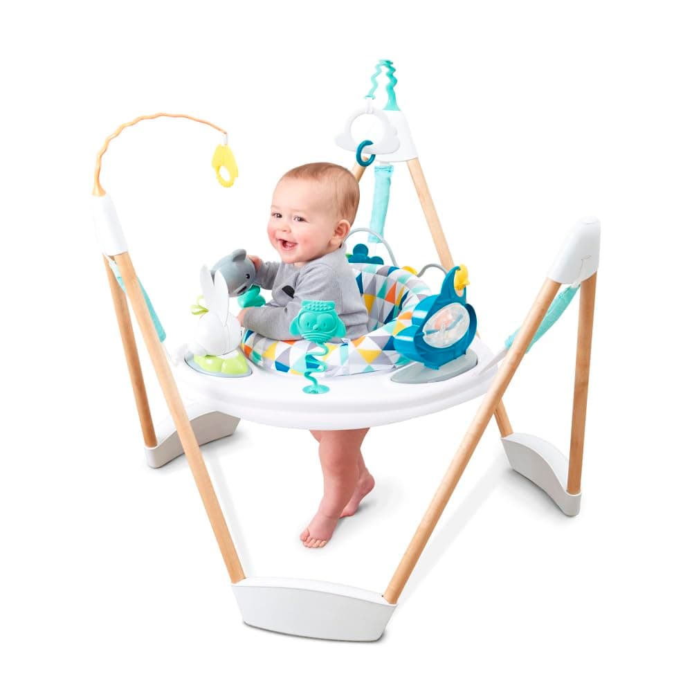 Evenflo Exersaucer Wood Frame Jumper, Woodland Wonder