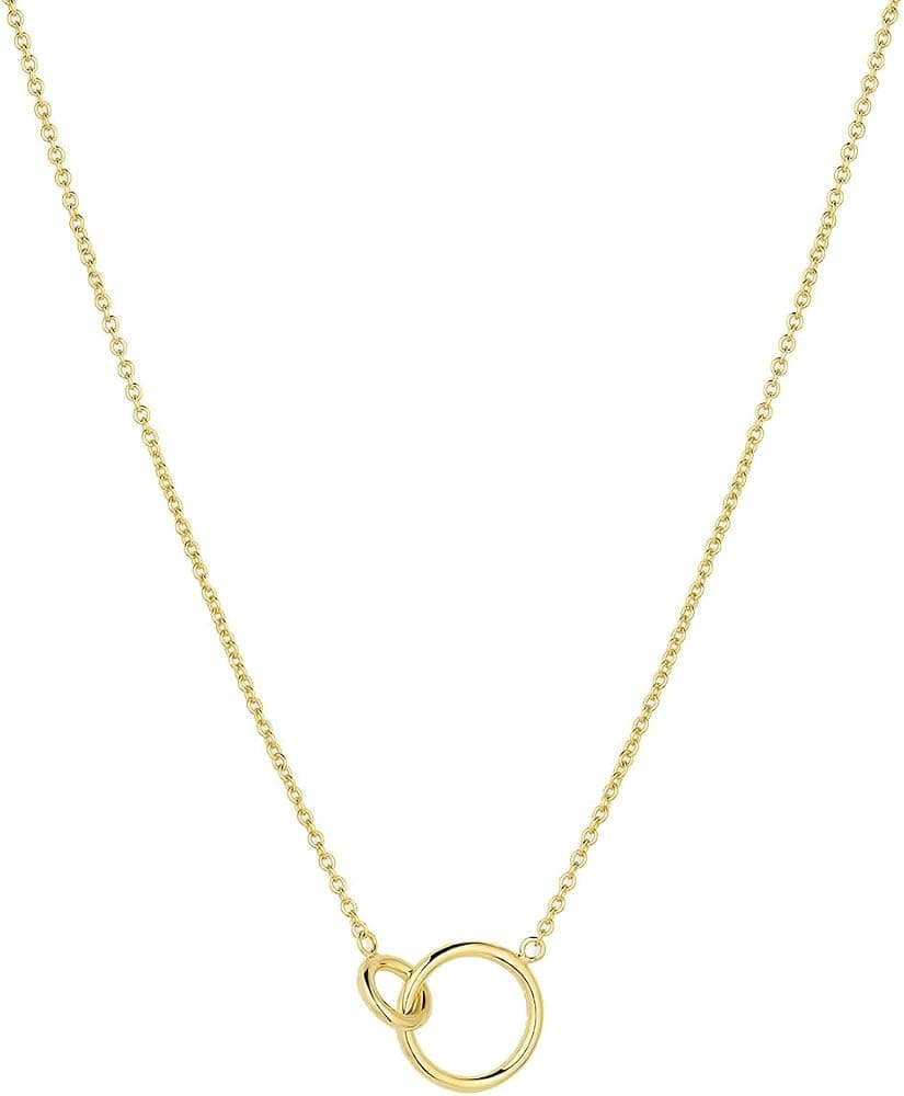 gorjana - Collar ajustable Wilshire - Chapado en oro de 18 quilates - 18 pulgadas | Collar ajustable - Elegante encanto entrelazado - Cierre deslizante ajustable - Grapa para capas delicadas - Ligero desgaste diario