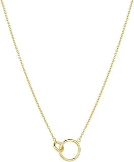gorjana - Collar ajustable Wilshire - Chapado en oro de 18 quilates - 18 pulgadas | Collar ajustable - Elegante encanto entrelazado - Cierre deslizante ajustable - Grapa para capas delicadas - Ligero desgaste diario