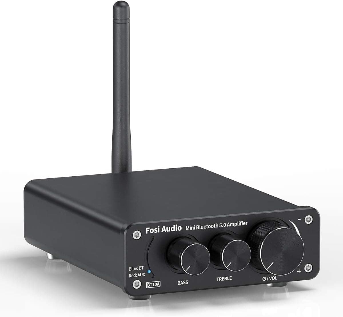 Fosi Audio BT10A Bluetooth 5.0 Amplificador de audio estéreo Receptor 2 canales Clase D Mini amplificador integrado Hi-Fi para altavoces pasivos domésticos 50 W x 2 TPA3116