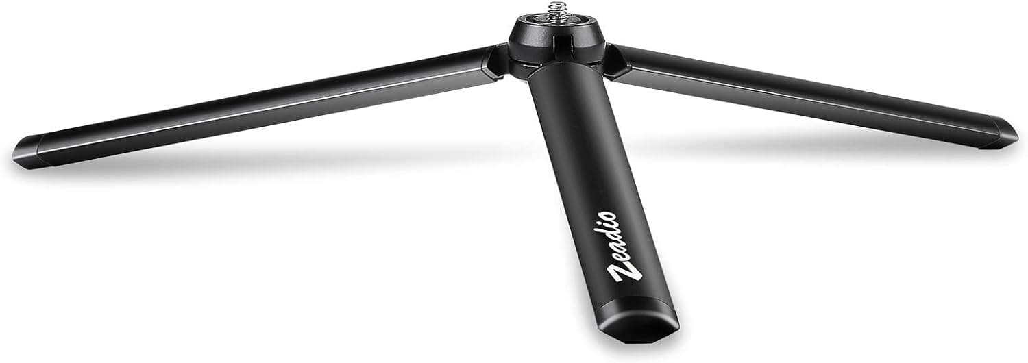 Zeadio Metal Mini Tripod with 1/4 Inch Screw, Desktop Tabletop Stand Tripod for Smooth 4, Crane Plus, Crane 2, Osmo Mobile, Ronin-S, Vimble 2, Gimble Handle Grip Stabilizer and All Cameras