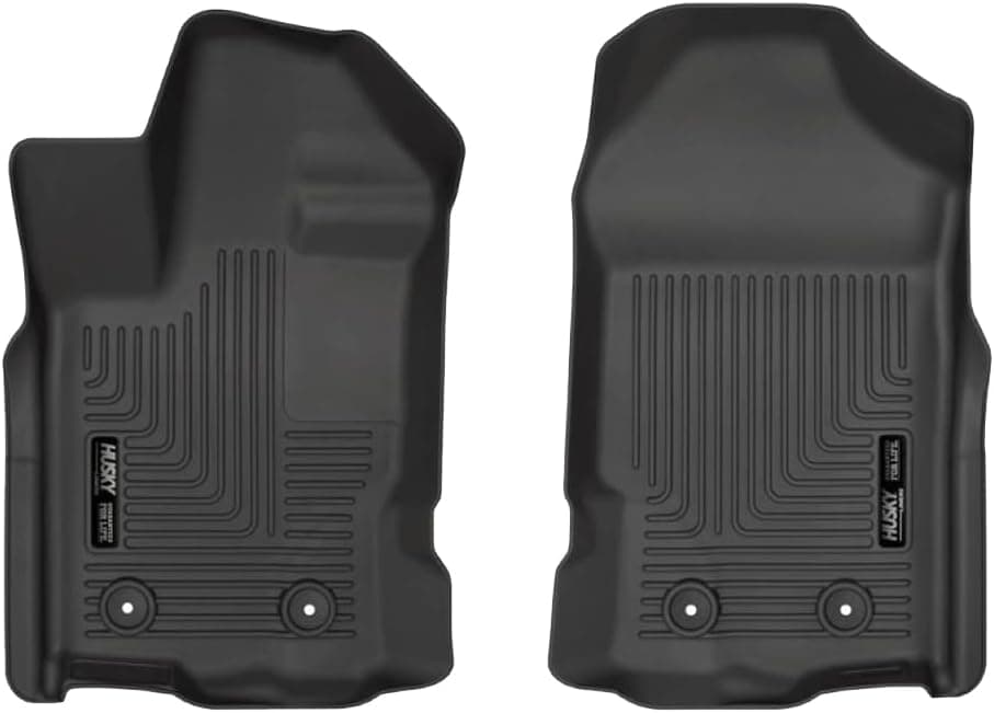 Husky Liners Weatherbeater Floor Mats | Fits 2019-2023 Ford Ranger, SuperCrew (Crew Cab) & SuperCab (EXT Cab) | Front Row, 2-pc Black - 13411