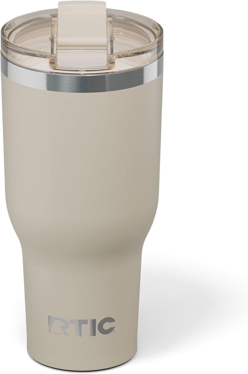 Vaso esencial RTIC de 40 oz con tapa, forrado de cerámica, playa | Aislante, acero inoxidable metálico, taza de viaje portátil para bebidas frías y calientes, café, coche, camping y viajes