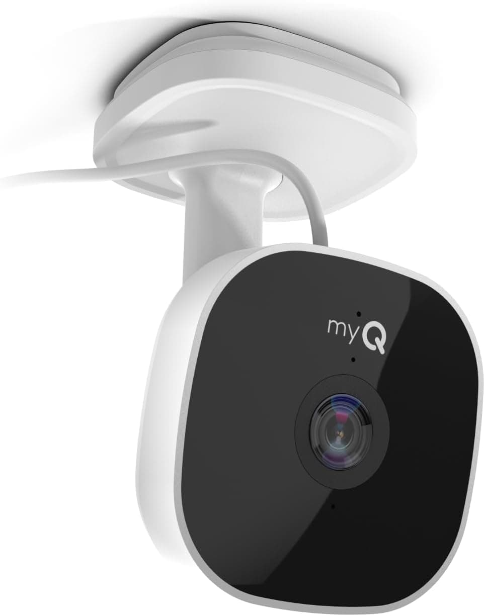 Cámara de seguridad inteligente para garaje myQ: vídeo HD de 1080p, visión nocturna, detección de movimiento, magnética, Wi-Fi, audio bidireccional, control por teléfono inteligente