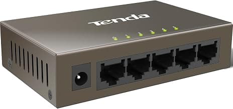 Tenda 5 Port Fast Ethernet Switch | Ethernet Splitter | 5 x 10/100Mbps Ports | Unmanaged Network Switch | Plug & Play | Desktop/Wall-Mount | Fanless Quiet Network Hub | Sturdy Metal Case | Mini Size