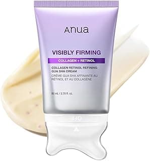 ANUA Collagen Retinol Refining Gua Sha Cream, 2.7 fl.oz | Neck Cream for Lifting & Firming, Jawline to Décolleté, Daily Moisturizer, Fine Line Care, Neck Massager, Korean Skincare
