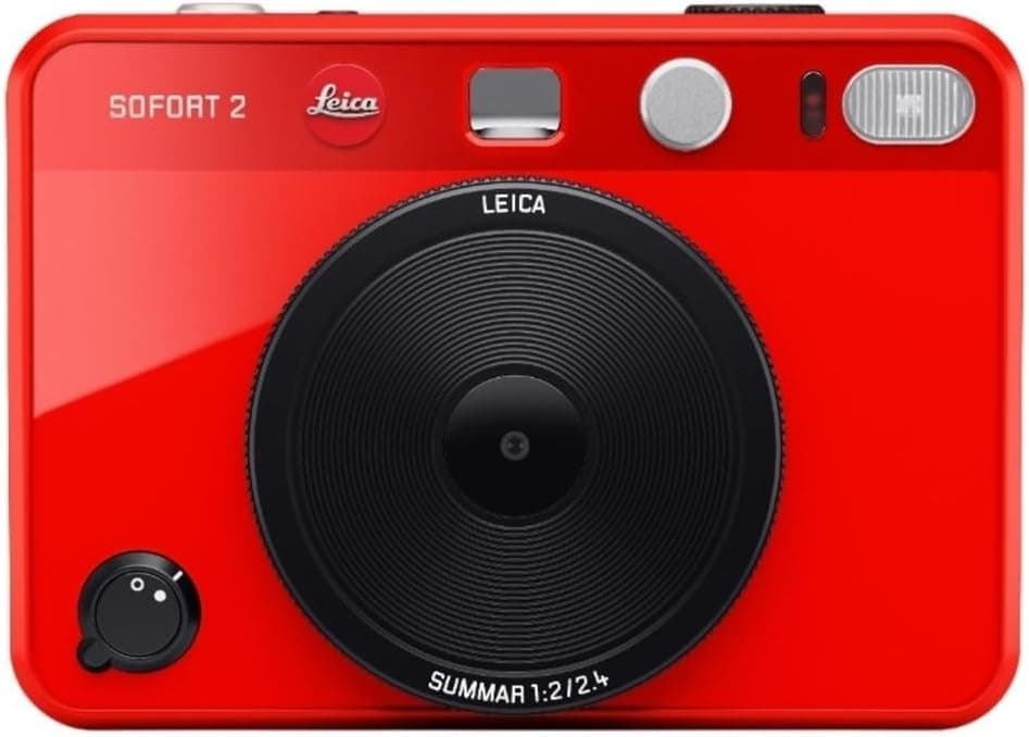 Cámara de fotos digital e instantánea Sofort 2 con pantalla LCD, dos disparadores, 10 efectos de lente y compatibilidad con la aplicación Leica FOTOS (rojo)