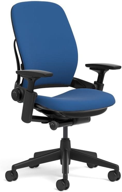 Silla de oficina Steelcase Leap - Siete puntos de ajuste - Silla ergonómica con respaldo - Soporte lumbar - Brazos ajustables 4D - Cobalto