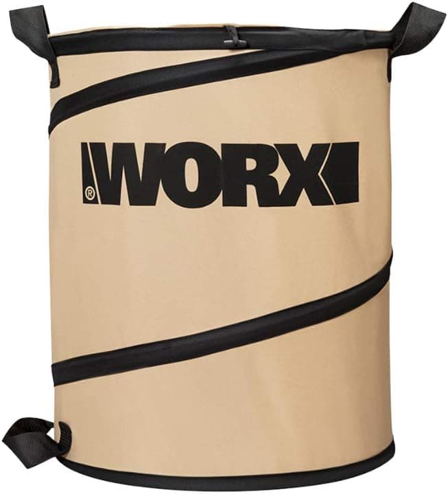 WORX 26 Gallon Collapsible Yard Leaf Collection Bin, WA0030 | Foldable, Durable Fabric Bin