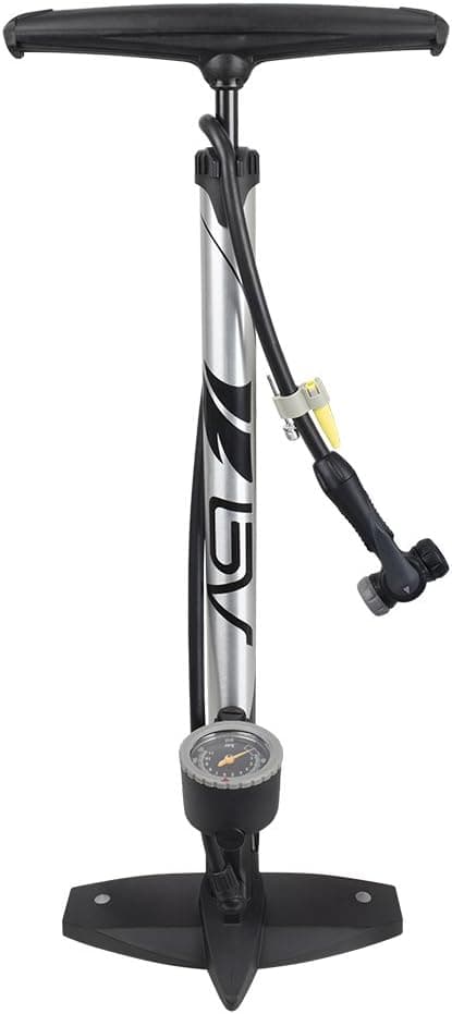 Bomba de bicicleta BV, bomba de suelo duradera para bicicleta, cabezal de válvula inteligente de 17/24 pulgadas, 160 psi, Presta y Schrader reversibles automáticamente