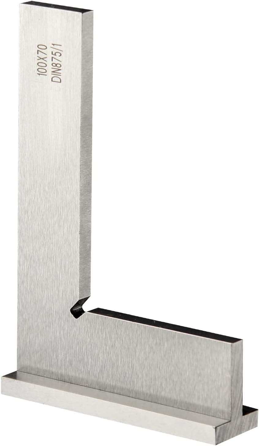 Precision Machinist Square 4 Inch Engineer Square 90 Degree Right Angle Ruler Ground Hardened Steel with Seat 4 x 2.8 Inch