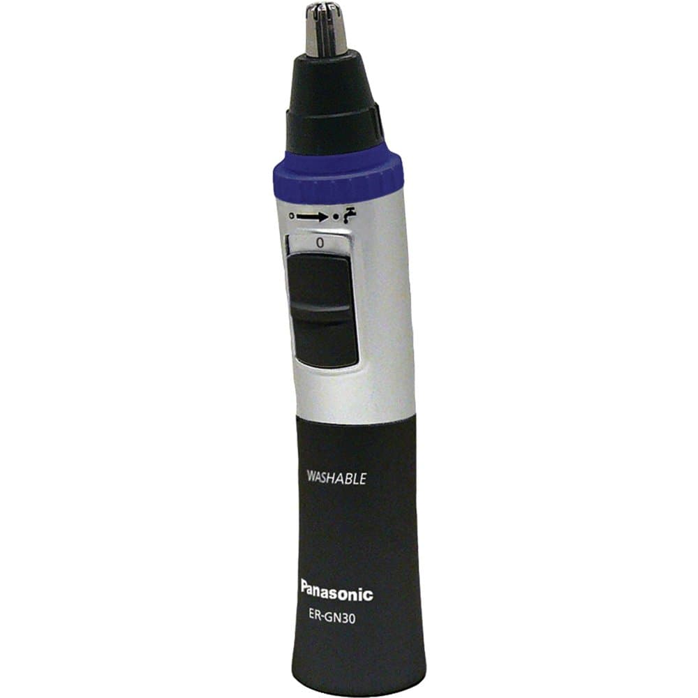 Panasonic Cortapelos de Nariz y Orejas ER-GN30-K, Cortapelos en Seco/Húmedo para Hombre con Sistema de Limpieza Vortex, Funciona con Baterías
