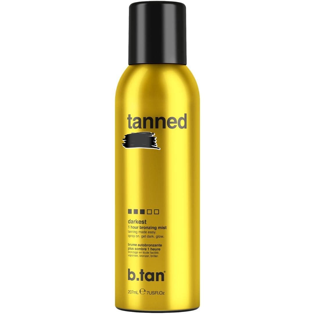 b.tan Bruma bronceadora autobronceadora | Rápido, spray de bronceado sin sol exprés de 1 hora, sin olor a bronceado falso, brillo bronceador oscuro, rostro y cuerpo, sin desagradables añadidos, vegano y libre de crueldad, 7 onzas líquidas