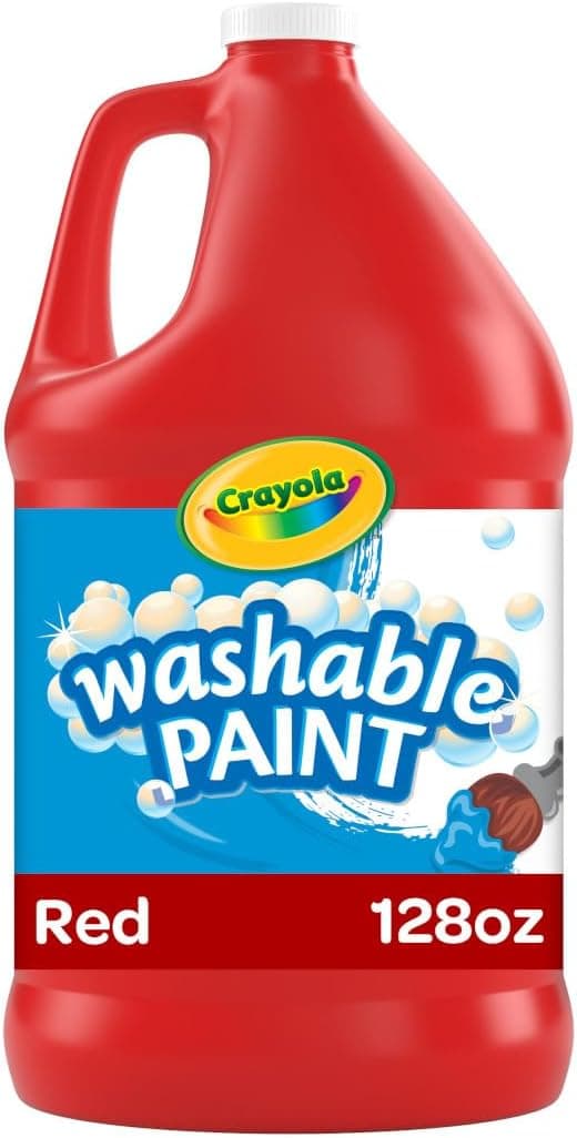 Pintura roja lavable Crayola, tamaño de 1 galón, suministros de pintura a granel