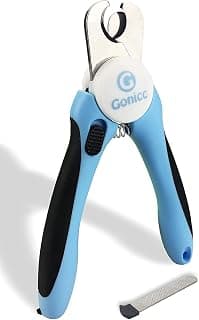 gonicc Cortaúñas y cortaúñas profesionales para perros y gatos, animales pequeños | Con protector de seguridad para evitar cortes excesivos, lima de uñas gratis, hoja afilada: herramienta de aseo ideal para perros, gatos y animales pequeños.