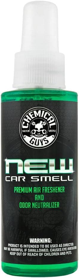 Chemical Guys, New Car Smell Air Freshener & Odor Neutralizer Spray, 4 oz | Refreshes interiors with a new car scent while neutralizing odors, adjustable spray strength for any vehicle