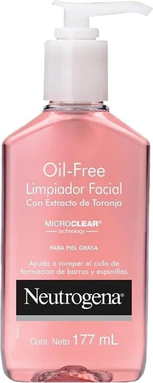 Neutrogena Oil-Free Pink Grapefruit Pore Cleansing Acne Wash and Daily Liquid Facial Cleanser with 2% Salicylic Acid Acne Medicine and Vitamin C, 6 fl. oz