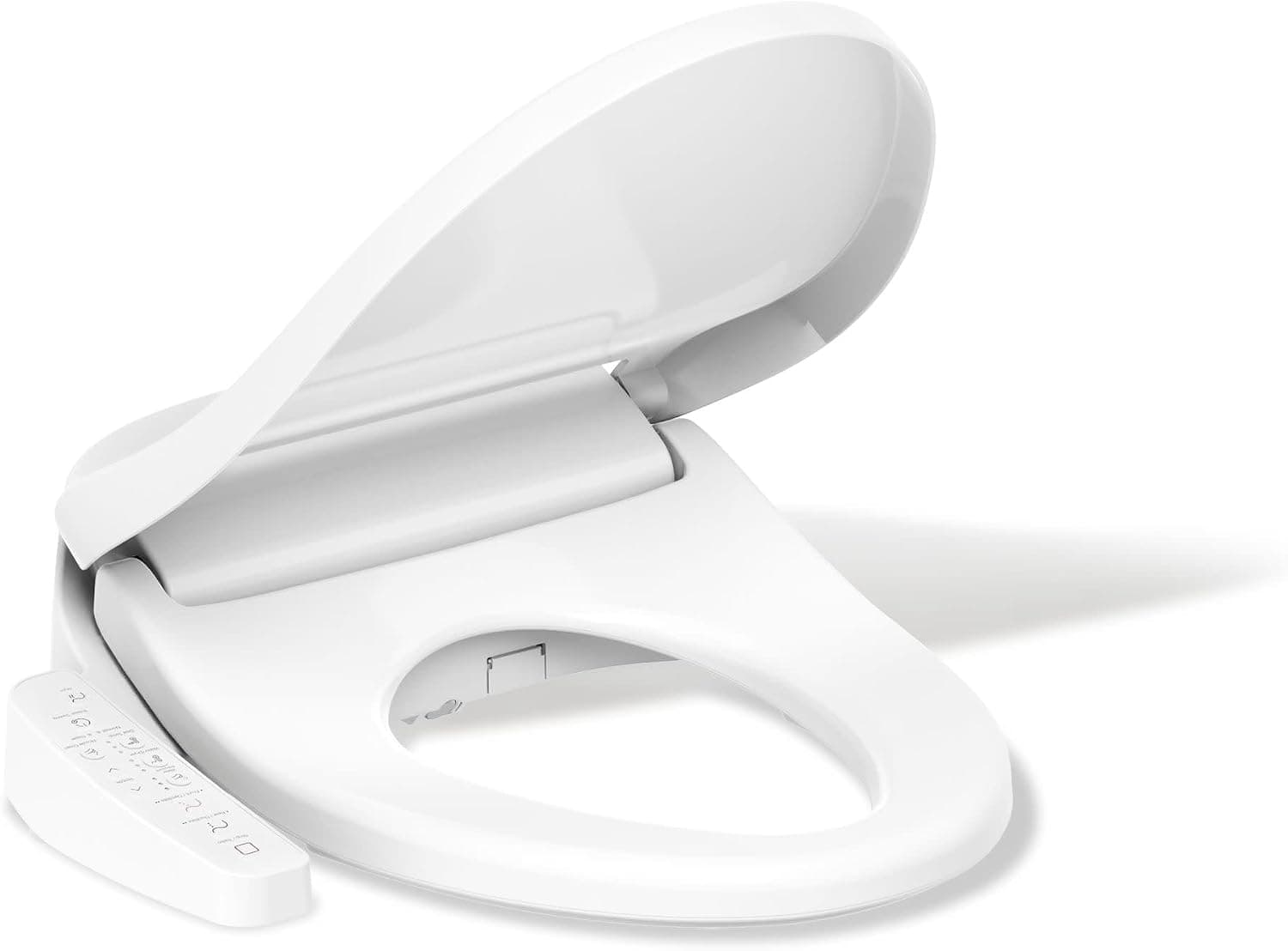 Kohler PureWash E580 Asiento de inodoro redondo para bidé, blanco, tapa de cierre silencioso que evita golpes, varilla autolimpiante, presión de agua ajustable con múltiples opciones de limpieza