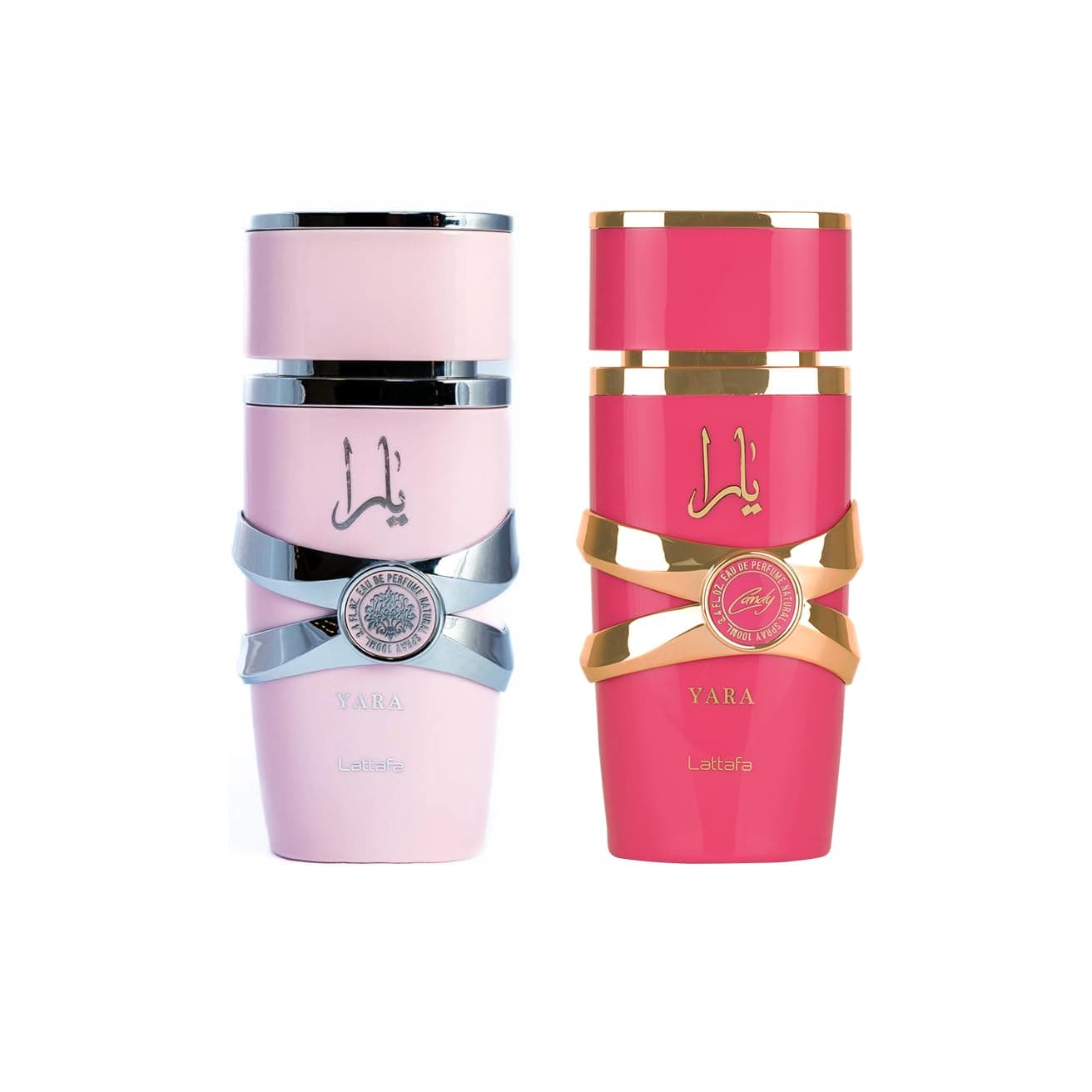 Paquete de fragancias Lattafa de 2 piezas para mujer (3,4 onzas Yara Eau De Parfum Spray + 3,4 onzas Yara Candy Eau De Parfum Spray)