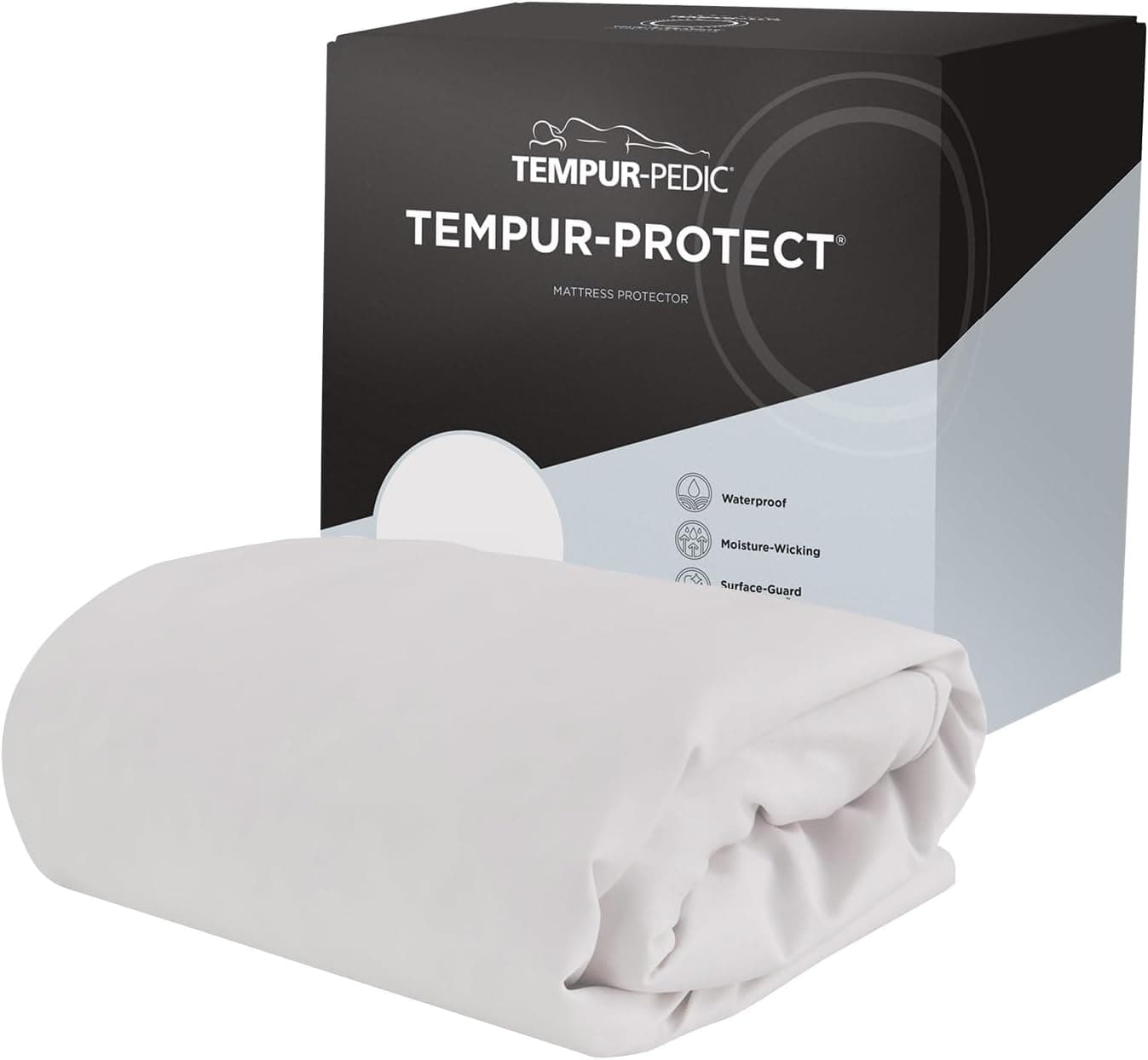 Tempur-Pedic TEMPUR-Protect Protector de colchón impermeable, completo, blanco