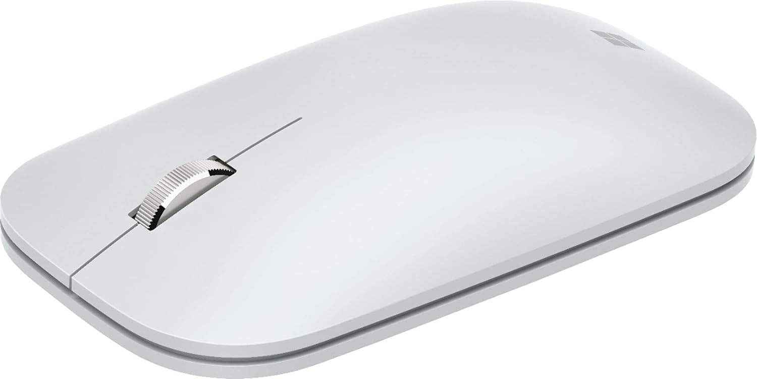 Ratón móvil moderno de Microsoft - Glaciar - Uso cómodo para mano derecha/izquierda con rueda de desplazamiento de metal, inalámbrico, Bluetooth para PC/portátil/escritorio, funciona con computadoras Mac/Windows 8/10/11