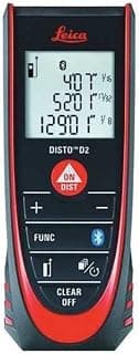 Geosystems DISTO D2 Nuevo medidor de distancia láser de 330 pies con Bluetooth 4.0, negro/rojo, 1,7 x 1 x 4,6 pulgadas | bluetooth 4.0