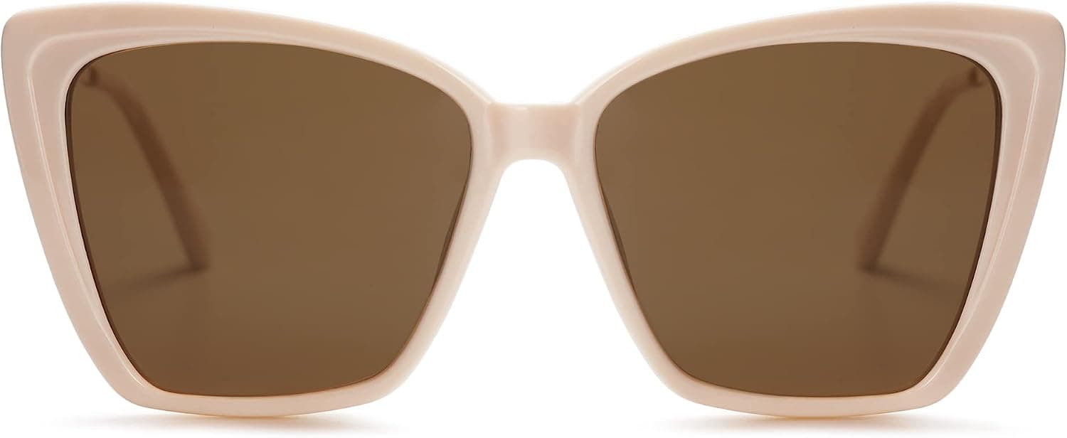 SOJOS Trendy Polarized Sunglasses For Women Retro Womens Oversized Square Cat Eye Sun Glasses UV Protection SJ2206 | Retro Classic Fashion UV400 Protection Shade Accessory Driving