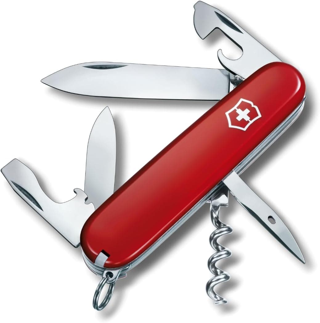 Victorinox Spartan Navaja Suiza, 12 Funciones, Navaja Suiza con Sacacorchos, Abrelatas y Destornillador - Roja