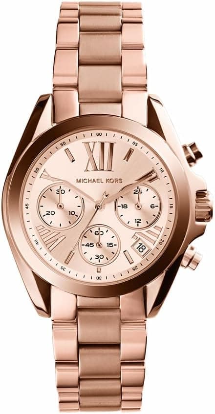 Michael Kors Bradshaw Reloj cronógrafo de acero inoxidable para mujer con pulsera de acero