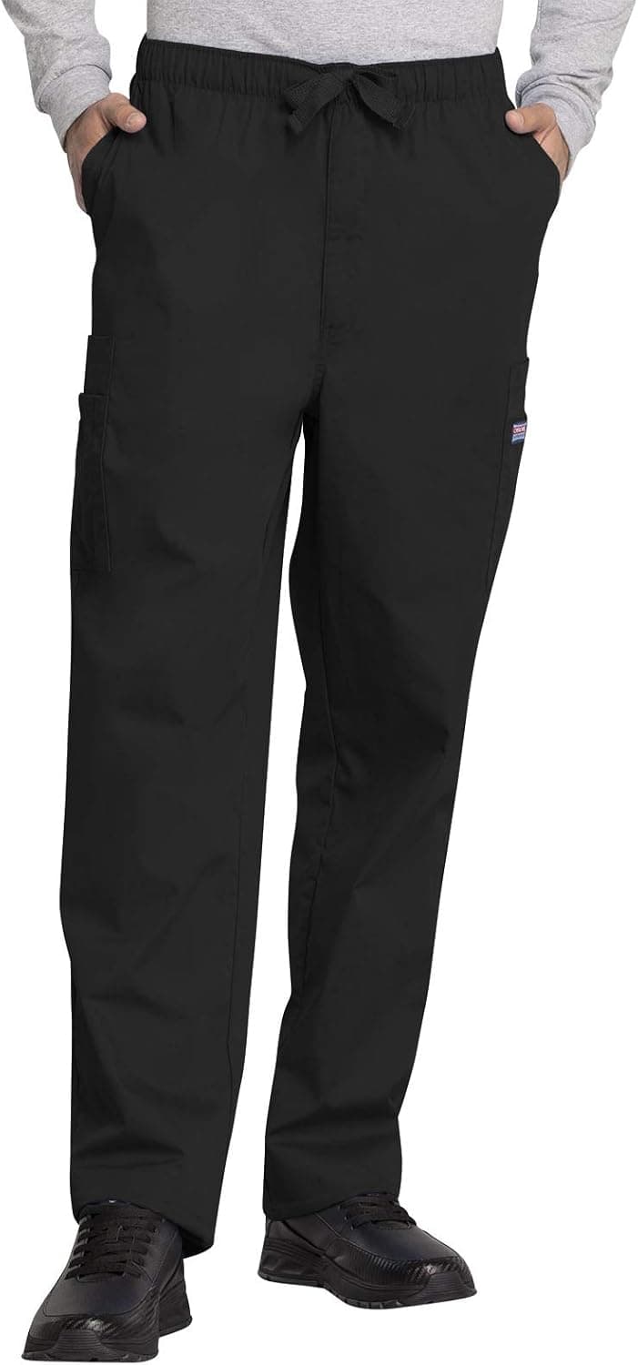 Exfoliante Cherokee WW Originals para hombre Fly Pantalón cargo delantero con 7 bolsillos | Tejido resistente a la decoloración, estilo de carga para almacenamiento, construcción duradera, cintura elástica, bragueta con cremallera, cuidado fácil, uniforme de ropa de trabajo