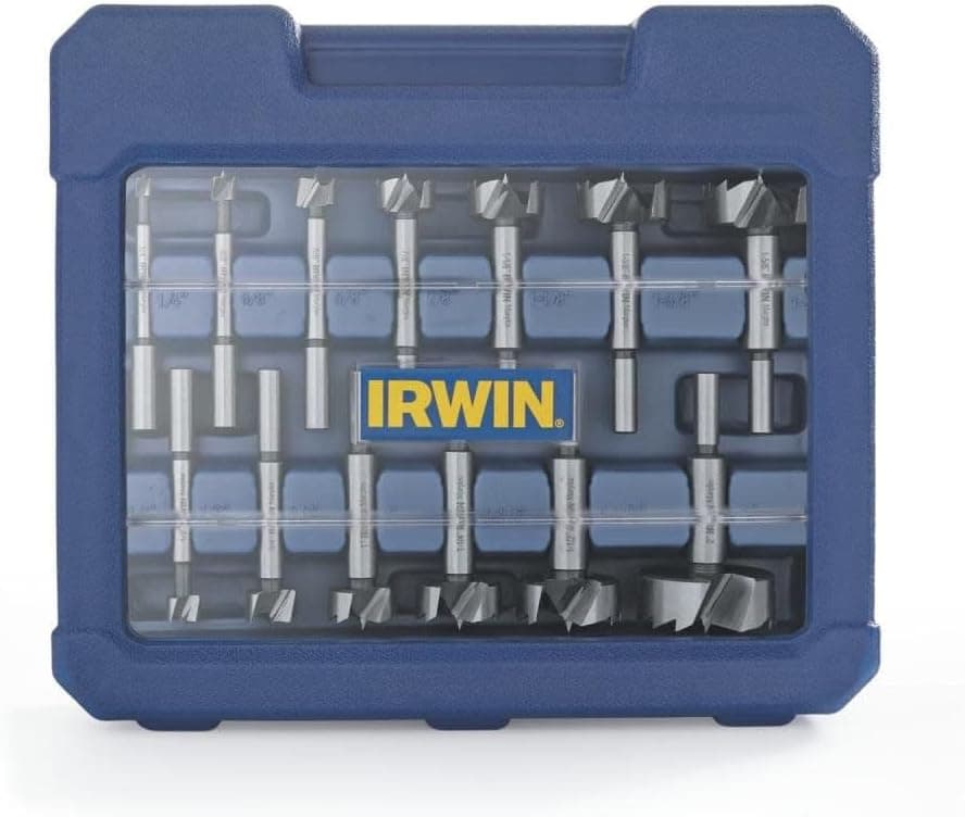 IRWIN Juego de Brocas Forstner Marples, Brocas para Madera, Fabricadas en Acero al Carbono, Ideal para Carpintería Fina, Ebanistería y Más, 14 Piezas (1966893)