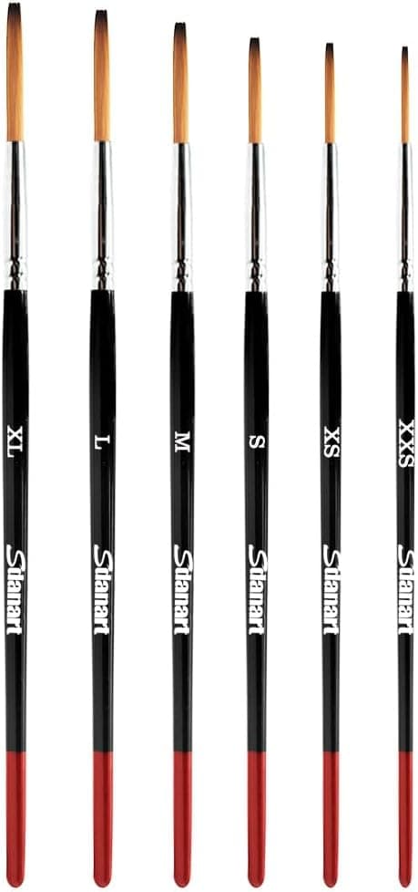 Sdanart Pinceles para Letras, 6 Piezas Pinceles para Letras para Pintura de Letreros | Pincel profesional para pintar carteles, pinceles para pintar, pincel a rayas, pincel para pintar, tamaño de pincel XL, L, M, S, XS, XXS