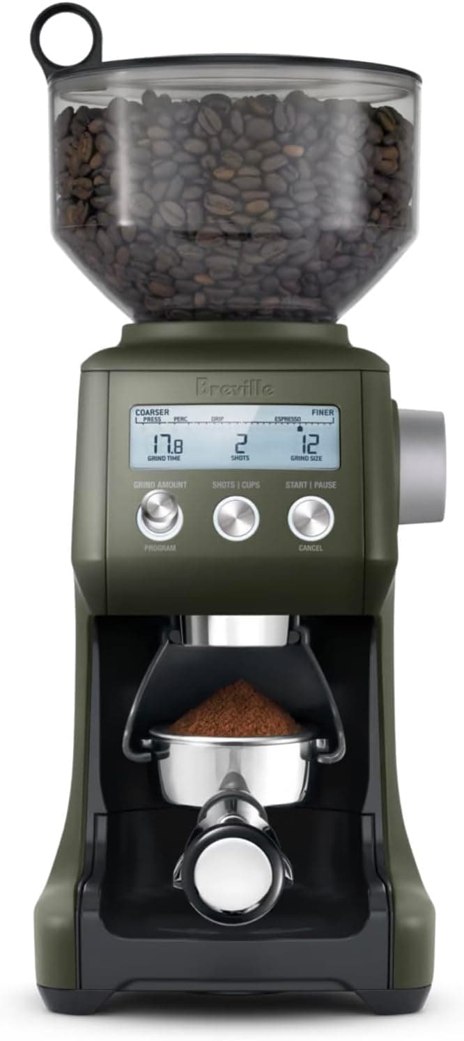 Breville BCG820OLT Smart Grinder Pro, tapenade de oliva | Muele café y granos de espresso con precisión con un molinillo cónico programable que incluye 60 configuraciones para cualquier método de preparación.