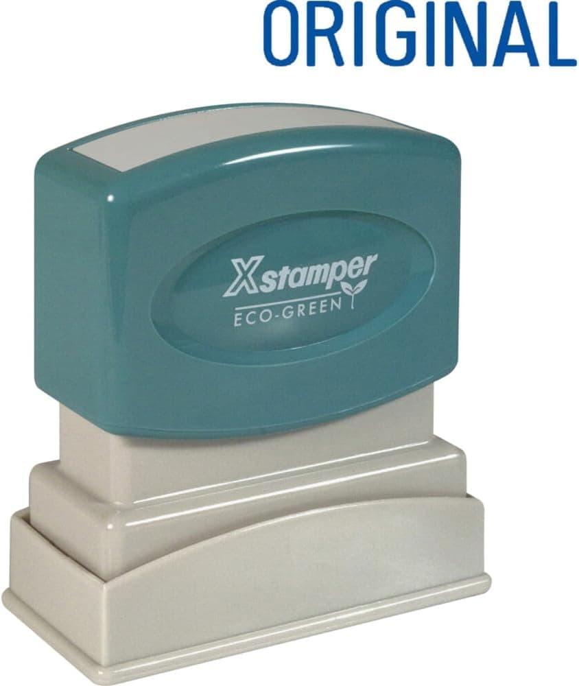 Xstamper(R) One-Color Title Stamp, Pre-Inked, "Original", Blue