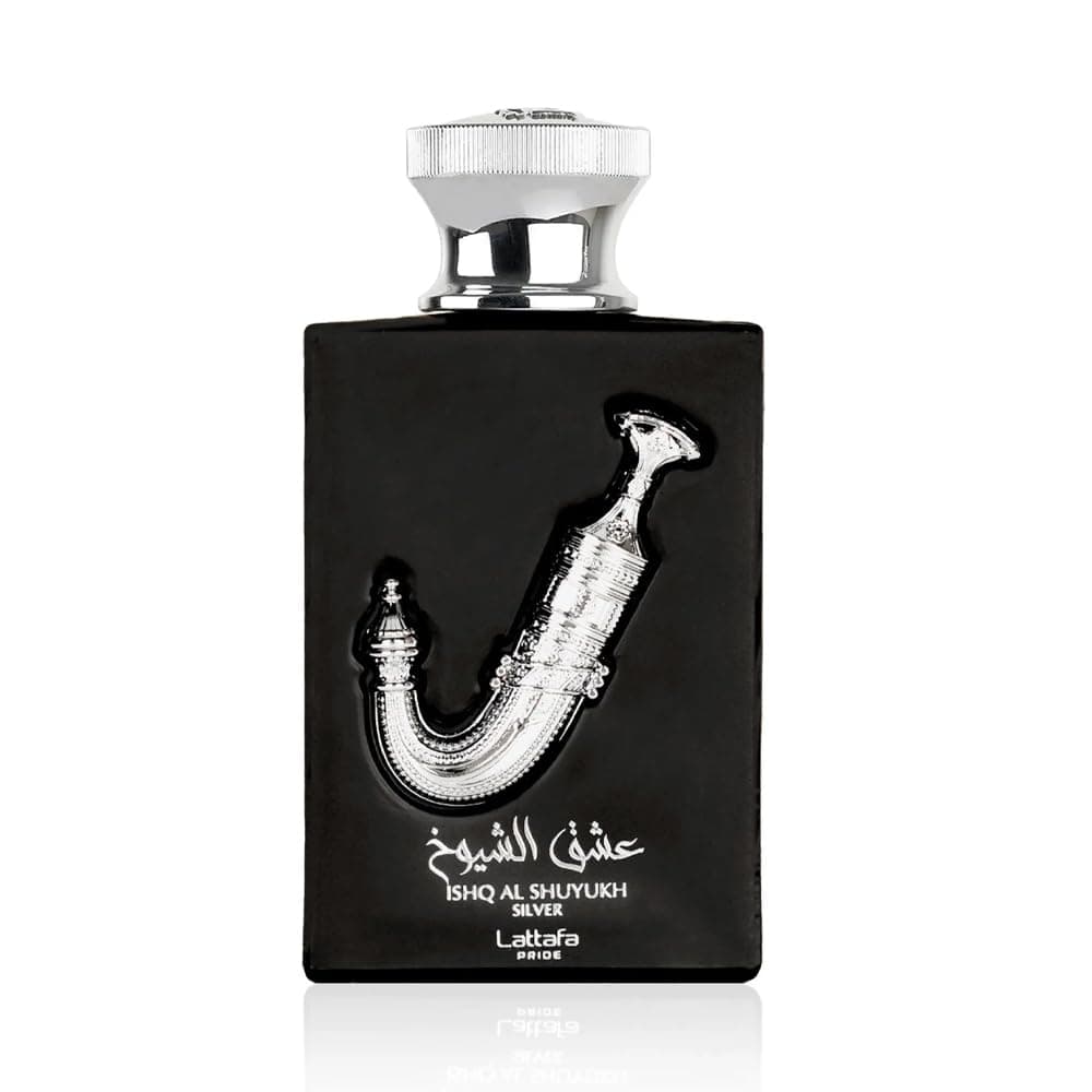 Lattafa Perfumes Ishq Al Shuyukh Plata para unisex Eau de Parfum Spray, 3.4 onzas