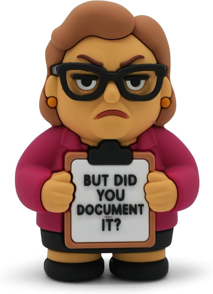Figura de escritorio en miniatura – Decoración de oficina linda y peculiar para escritorio, estante o espacio de trabajo – Divertida estatua coleccionable pequeña para adultos, compañeros de trabajo o regalo de oficina en casa – HR Lady Document It