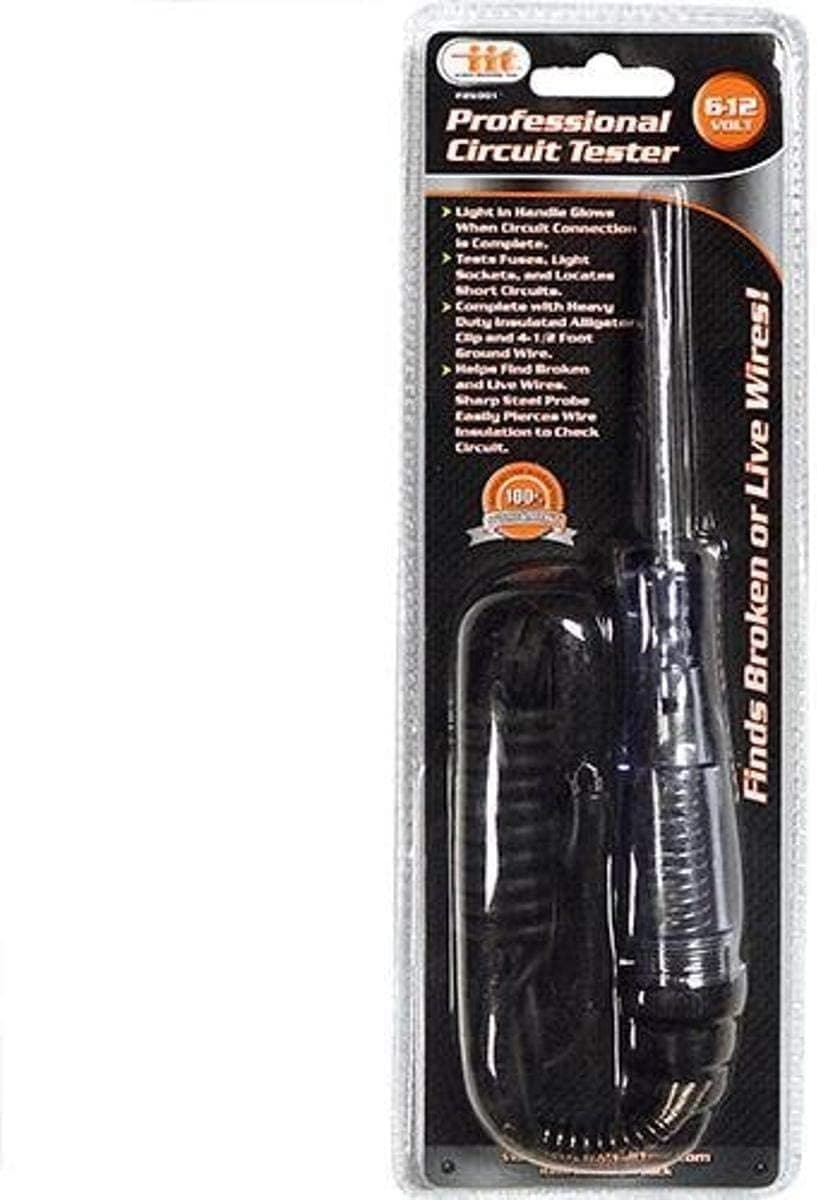 Probador de circuito profesional de 6-12 V - Luz indicadora - Garantía de por vida de Industrial Tools