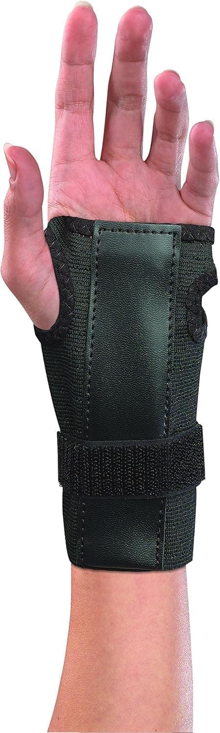 MUELLER Muñequera de medicina deportiva con férula, soporte para aliviar el dolor de muñeca para hombres y mujeres, ideal para túnel carpiano, tendinitis, artritis, negro, talla única