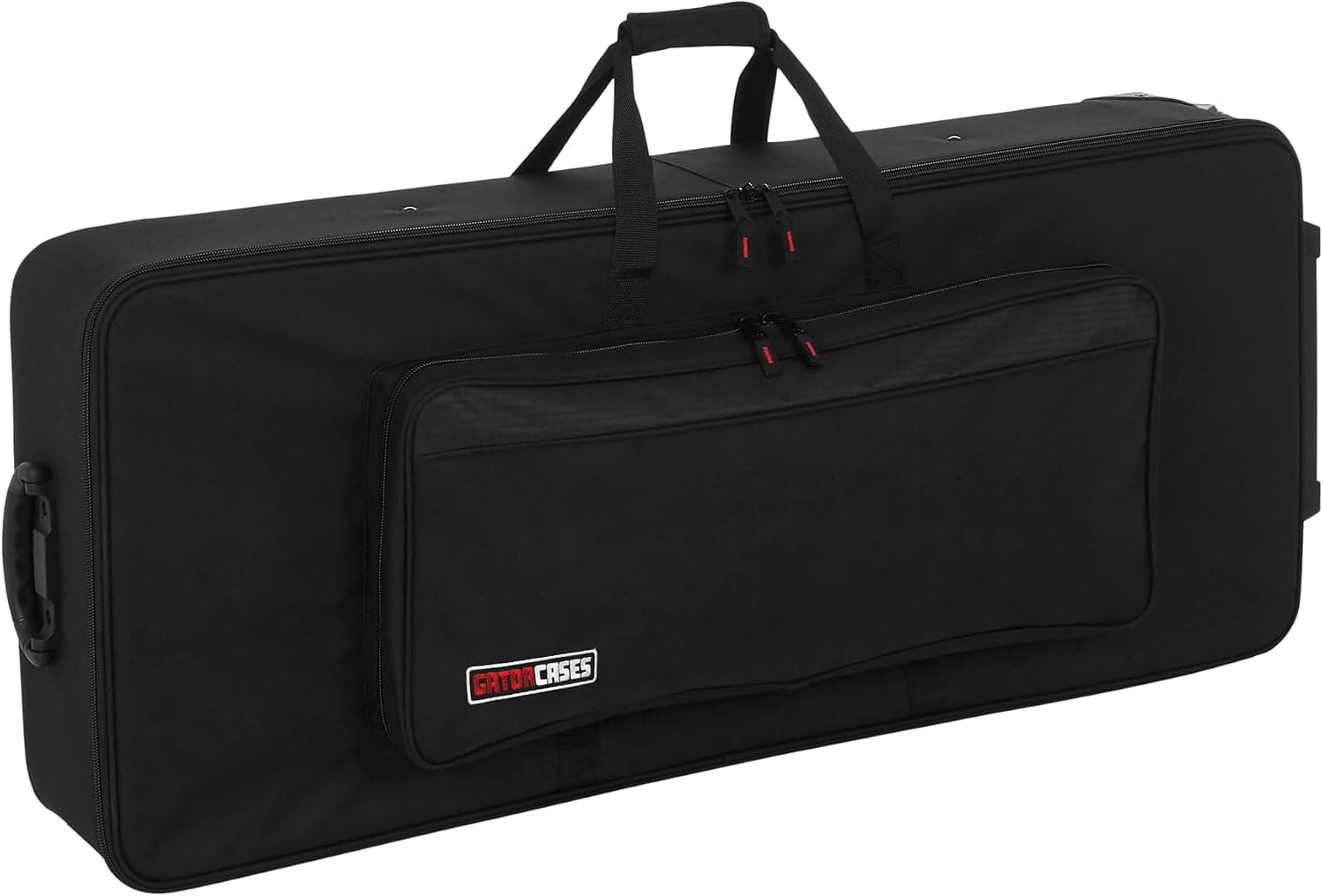 Gator Cases Lightweight Keyboard Case with Pull Handle and Wheels, Fits Standard 61 Note Keyboards and Electric Pianos (GK-61)