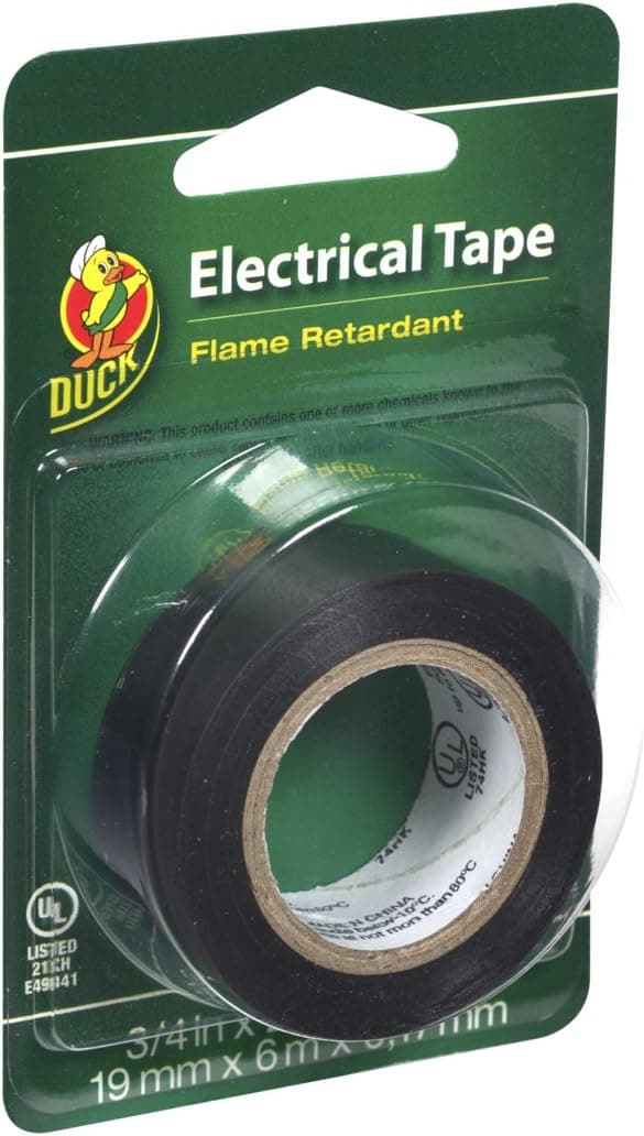 Duck Brand 373447 Professional Electrical Tape, 0.75-Inch by 20-Feet, Single Roll, Black