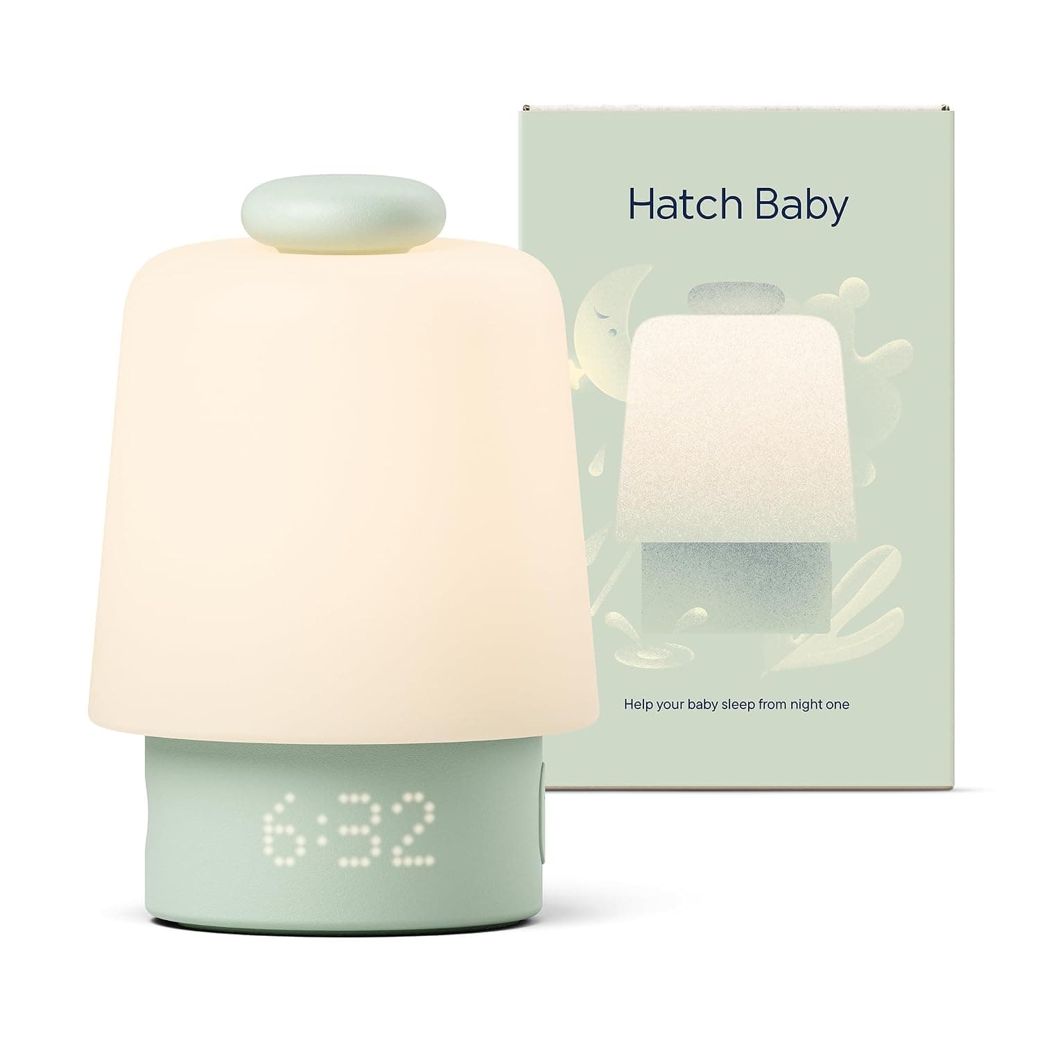 Generador de rutinas de luz nocturna y máquina de sonido Hatch Baby (menta) | Máquina de ruido blanco, luz nocturna, despertador con tiempo para levantarse para niños pequeños y niños, registro esencial con soporte para dormir durante 3 meses