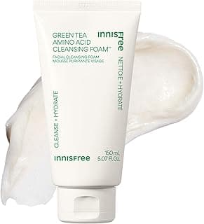 innisfree Green Tea Amino Acid Cleansing Foam, Sulfate-Free Hydrating Korean Face Wash, Gentle Lather, pH-Balanced Skincare