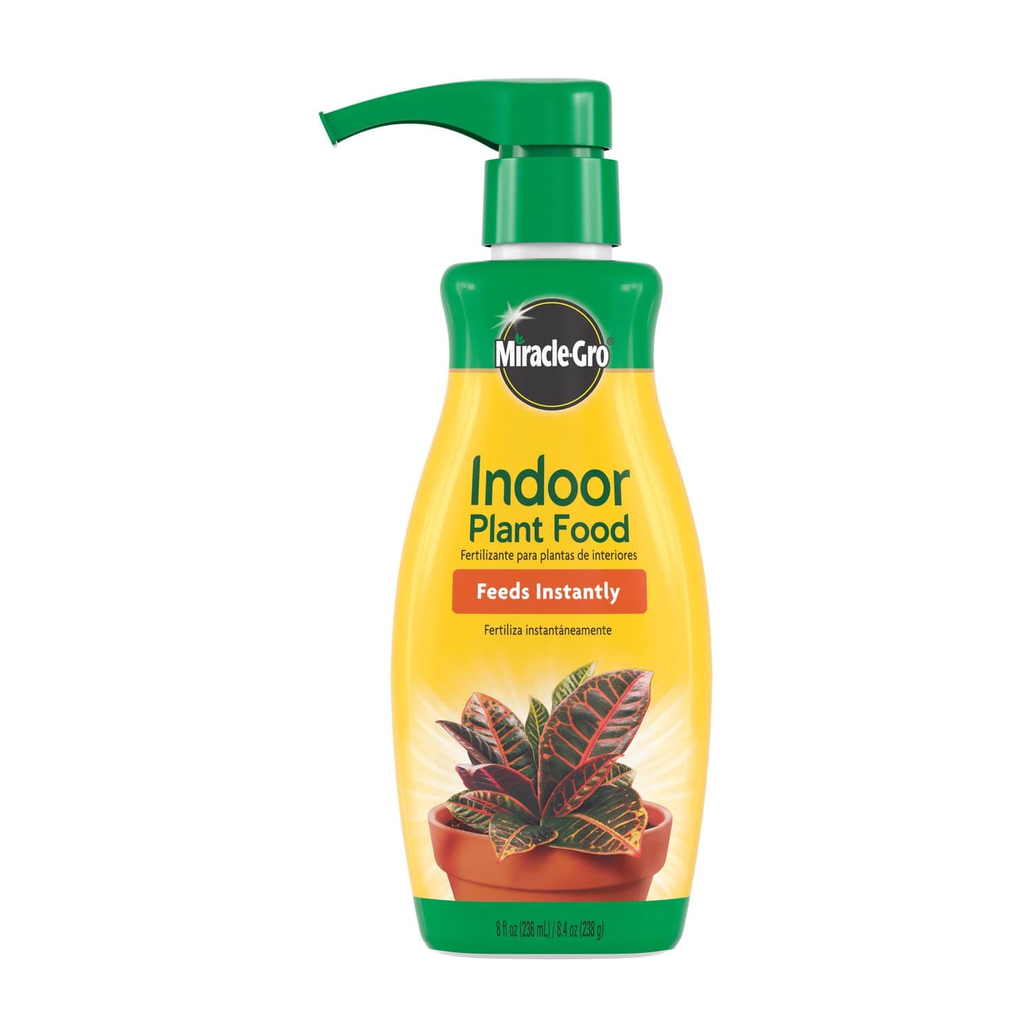 Miracle-Gro Alimento para plantas de interior, alimento líquido para plantas de interior, plantas de serpiente, lirios de la paz, flores, verduras, hierbas y más, 8 oz.