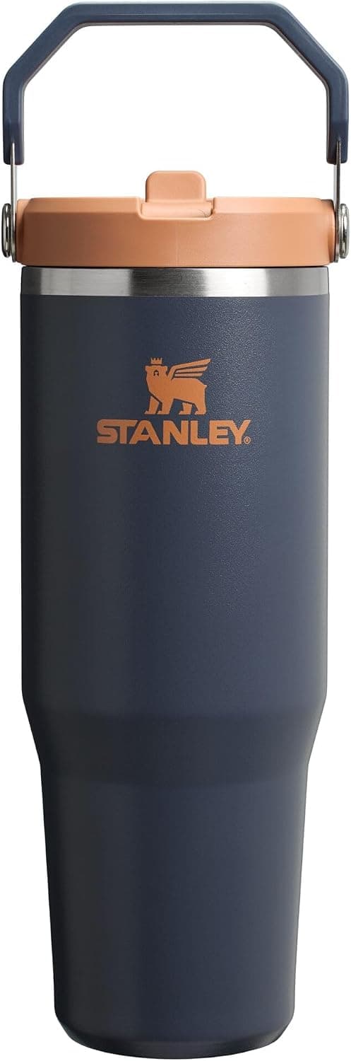 STANLEY Vaso con pajita IceFlow 2.0, 30 oz, Crepúsculo | Asa de fácil transporte | Tapa giratoria y pajita abatible | Botella de agua resistente a fugas | Acero inoxidable aislado | Sin BPA